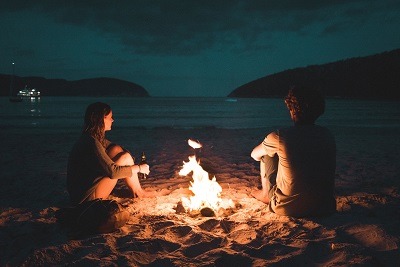 beach campfire