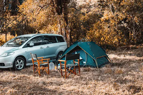 car camping with tent