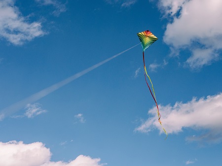 kite flying in winter